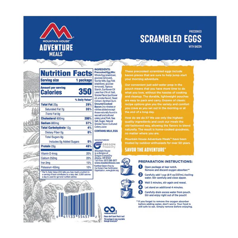 Scrambled Eggs with Bacon | Mountain House Freeze Dried Food Pouch, , large image number 1